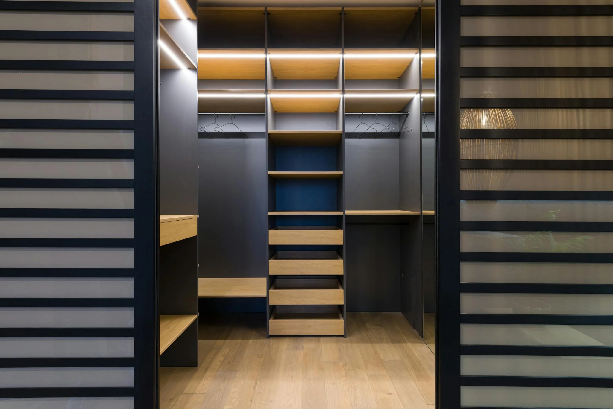 A custom walk-in closet 