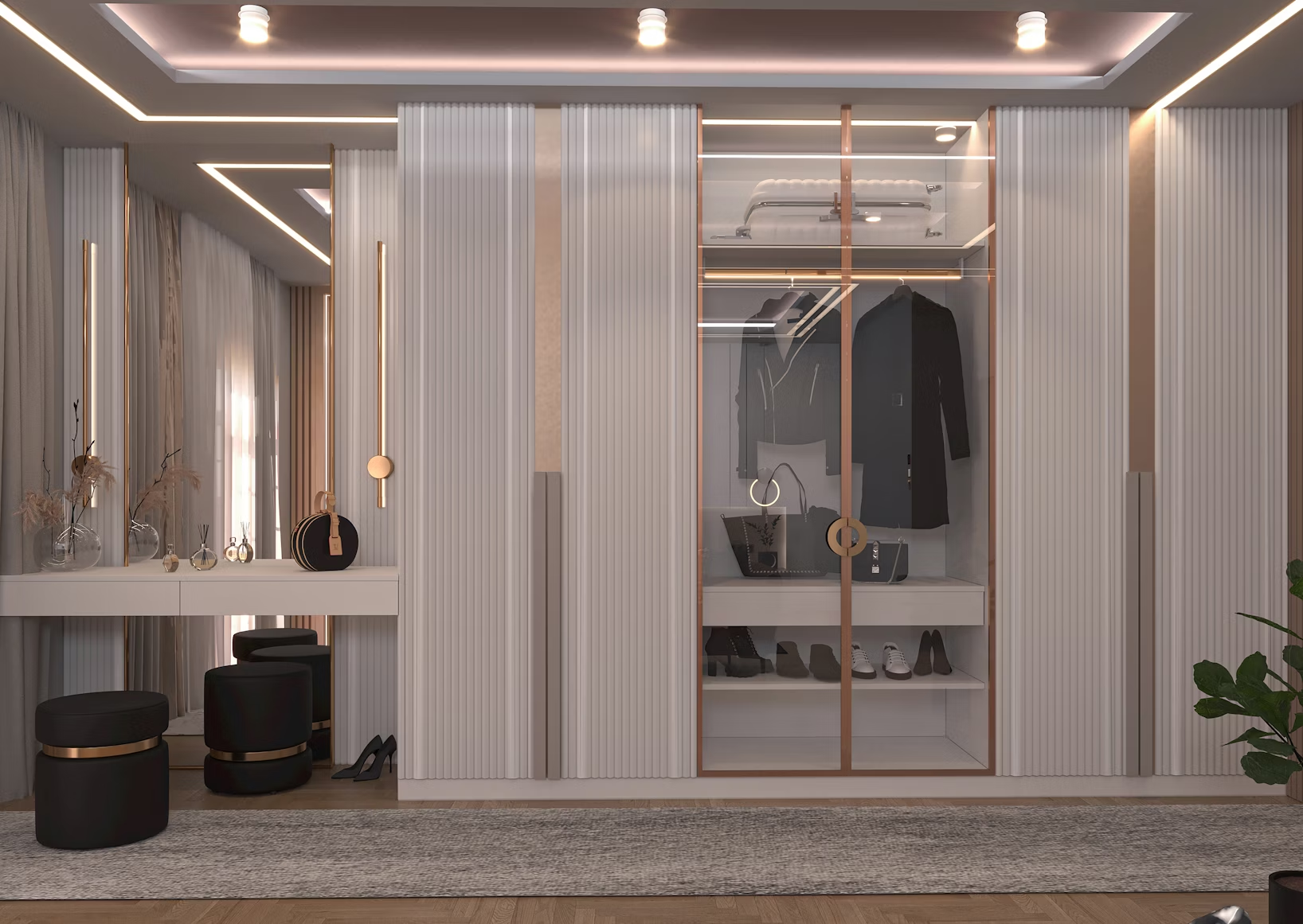 A high-end wall closet 